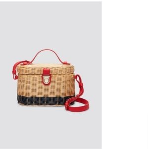 DRAPER JAMES COLORBLOCK WICKER BAG